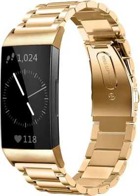 Produktbild von Strap-it Fitbit Charge 4 Gliederarmband (Gold)