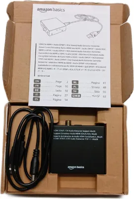 Produktbild von AmazonBasics AudioExtractor Konverter HDMI auf HDMI Audio SPDIF RCA Soundbar Audioübertragung professionell