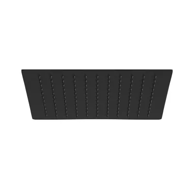 Produktbild von JOHO Regendusche Duschkopf 10 Zoll, Edelstahl Kopfbrause Eckig Regenduschkopf Mit Anti-Kalk Düsen XL Einbauduschkopf Quadratisch 25x25cm schwarz