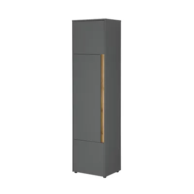 Produktbild von Stauraumschrank 200cm hoch, anthrazit mit Eiche, CRISP-61