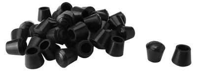 32 Möbelgleiter Gummikappen Stuhlbeine 12 mm schwarz