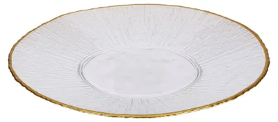 Image de Assiette plate en verre avec bordure dorée DATURA, 28 cm