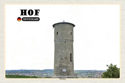 Produktbild von vianmo Holzschild 12x18 cm Hof Wartturm Sehenswürdigkeit Bildmotiv Reisemotiv Abenteuer Reisen