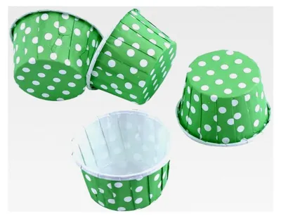 Produktbild von 100 Stück Papierförmchen für Cupcakes, Muffins und Kuchen in 7 Farben (Grün)