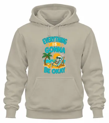 Imagen del producto de Todo va a estar bien. Sudadera con capucha "Skelett Statement", estilo sarcástico, color natural