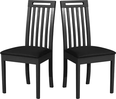 Produktbild von Esszimmerstuhl, Holz Eiche Massiv Stuhl Stühle Küchenstuhl - Set 2x Roma 10 schwarz