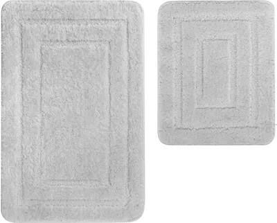 Obrázek produktu pro Koupelnové předložky Alor šedé 2 ks. 2 kusy: předložka 50x80 + podložka 50x40