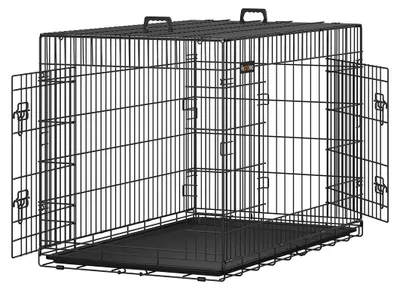 Obrázok produktu pre Klietka pre psa – oceľový drôt a ABS plast – 122 x 81 x 76 cm