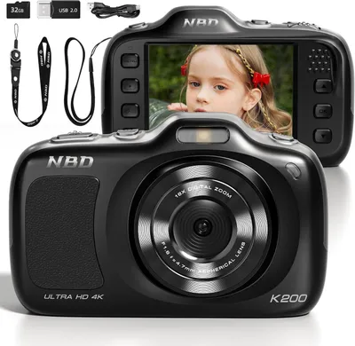 Produktbild von Kompakte 64MP Kamera - Nur 120g - Lange Akkulaufzeit mit integrierten Filtern - WIFI - Ideal für Reisen, Schule und soziale Medien