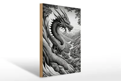 Produktbild von Holzschild 12x18cm Drachenschlange 5
