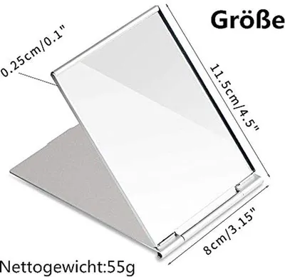 Produktbild von Famanu Make-upspiegel Kompakt Faltbar - Tragbarer Taschenspiegel für Zuhause, Büro und Reisen - 11,5 cm x 8 cm