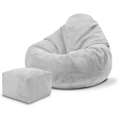 Produktbild von Dreamroots Kinder-Sitzsack 70x70x70 cm mit Hockersitzbezug Bubibag Bodenkissen mit Füllung, cool grey