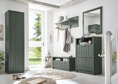 Immagine prodotto di Ascot armadio da corridoio set appendiabiti da corridoio 5 pezzi 273cm verde casa di campagna