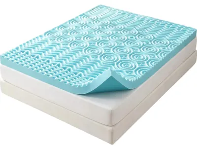 Zdjęcie produktu dla Nakładka na materac z pianki żelowej, zapewniająca chłodzenie, redukująca nacisk, w kolorze niebieskim, grubość 5 cm, wymiary 140x200 cm