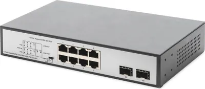 Produktbild von DIGITUS Switch 8-Port Gigabit 180W PoE Unmanaged schwarz