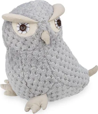 Produktbild von Famanu Türstopper Eule - schwer - Stoff - Sandfüllung - 22 x 21 x 17 cm - grau