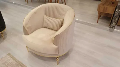 Obrázok produktu pre kreslo do obývačky Béžové čalúnené kreslo Moderný klub Relax