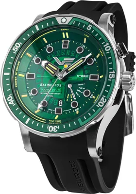 Vostok Europe PX84-511A770-BLK Herren-Taucheruhr Hybrid Batiscafos Grün 1