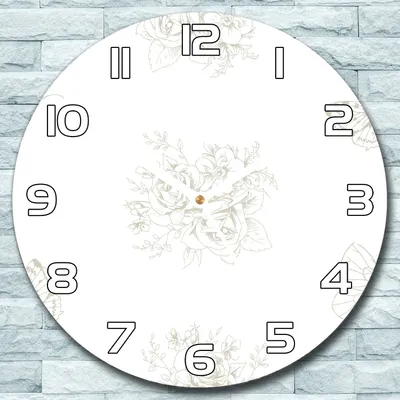 Produktbild von Wanduhr aus Glas Rund fi 30 Schmetterlinge Weiß Quarz Deko Schlafzimmer Büro