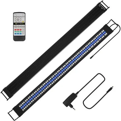 Obrázek produktu pro 45W LED osvětlení akvária RGB – délka 117,5 cm – možnost změny barev pomocí dálkového ovladače – možnost stmívání RGB osvětlení akvária – IP44 – funkce časovače, funkce simulace východu a západu slunce