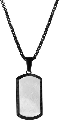 Produktbild von Damen Anhänger mit Kette Edelstahl Edelstahl schwarz PVD beschichtet Venezianerkette 60 cm