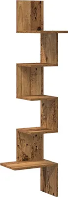 Immagine prodotto di vidaXL Scaffale a muro angolare in legno di recupero 32x32x127,5 cm Materiale a base di legno