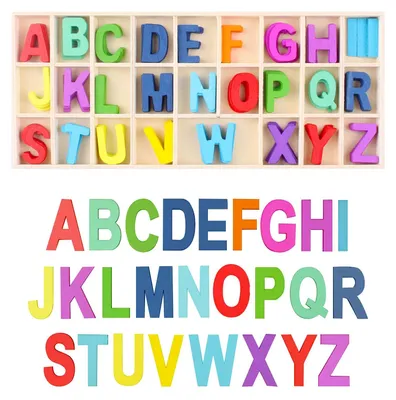 Productafbeelding van Houten Letterset - 130 letters voor knutselen en decoratie