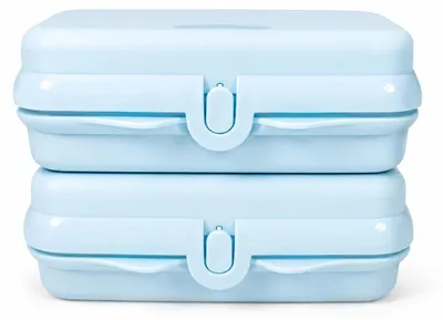 Produktbild von TUPPERWARE To Go 2x Sandwich-Box Pausenbrotbehälter hellblau