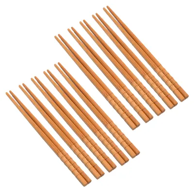 Produktbild von 10 Paar Essstäbchen aus Holz, gratfrei, bequemer Griff, wiederverwendbar, handgefertigt, natürliches Bambusholz, für den täglichen Gebrauch