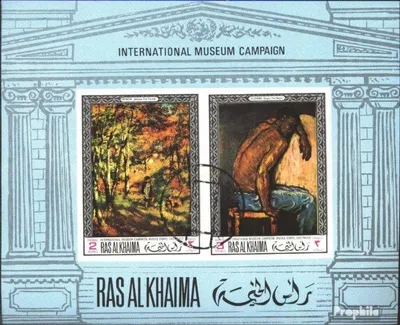 Produktbild von Briefmarken Ras al Chaima 1968 Mi Block45B (kompl.Ausg.) gestempelt Bekannte Gemälde
