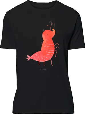 Produktbild von Mr. & Mrs. Panda Shirt Garnele Franzose - Schwarz - Geschenk, oberteil, Krabbe, Print-Shirt, Meer, Tshirt, S T-Shirt, Lustiges, Französisch