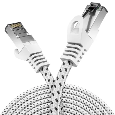 Produktbild von deleyCON 3,0m CAT7 LAN Kabel Nylon AWG27 600 MHz 10 Gbit/s - Weiß
