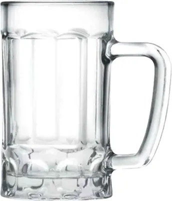 Produktbild von Eease Bierkrug aus Glas mit Henkel, 390 ml, gefrierfester Trinkbecher für die Hausbar