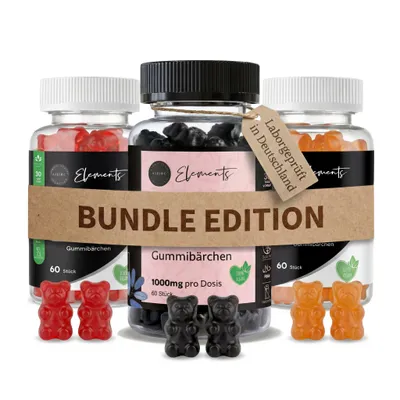 Produktbild von Asbirg Schwarzkümmelöl + OPC + Herbal Gummies Bundle – Immunsystem, Antioxidantien & Vitalität – 3 x 60 Gummibärchen – Vegan, Halal und Glutenfrei