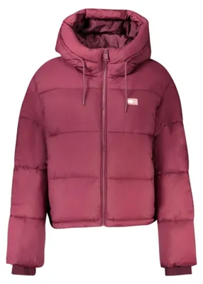 Produktbild von Tommy Hilfiger Ripstop Hooded Puffer Jacket, Weiblich, Erwachsener, Regular fit, Tunnelzugverschluss, Reißverschluss, Nylon, Beere