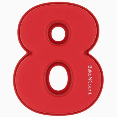 Imagen del producto de BakeNCount, molde de silicona para números, número 8 – Molde grande para pasteles – Molde con motivos para cumpleaños y aniversarios