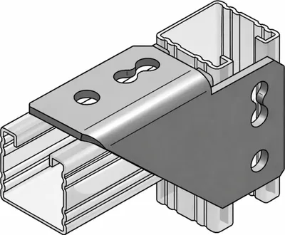 Produktbild von MEFA Eckverbinder 4-Lo. C-Profil 45, Anschlag rechts gvz, 1 Stk.