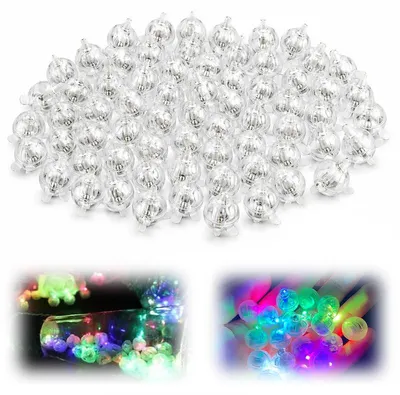 Produktbild von Mini LED Lichter, 60 Stück farbige Leuchtkugeln mit Farbwechsel, kleine Kugellichter für Ballondekoration und DIY Projekte