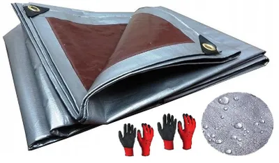 Produktbild von Ekspand | Plane 20x20m 210g - Silber-Braun - Frostbeständig- Wasserdicht - UV-Schutz
