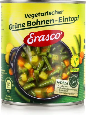 Produktbild von Erasco vegetarischer grüne Bohnen-Eintopf 800g Fertigessen (1er Pack)