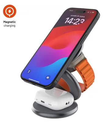 Zdjęcie produktu dla FIXED FIXMPOS-RO-GR, Wewnętrzna, USB, Bezprzewodowe ładowanie, Szary