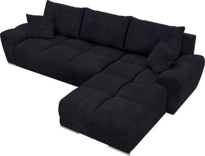 BroMARKT Ecksofa NUBES Schlaffunktion Bettkasten L-Form 298x184x85cm Graphit