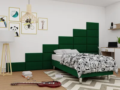 Produktbild von MIRJAN24 Boxspringbett Lux für Wandpaneel, Einzelbett mit Matratze, Schlafzimmer (Farbe: Manila 35, Größe: 80x200 cm)