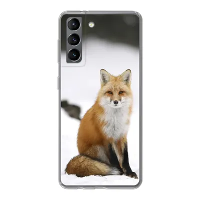 Produktbild von MuchoWow® Handyhülle Schutzhülle Hülle für Samsung Galaxy S21 Fuchs - Schnee - Winter Silikon Softcase Handy Hülle - Softcase