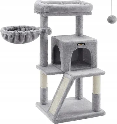 Image de Feandrea Arbre à chat Grand Modèle Maison 3 Niveaux Jouets Stable