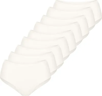 Produktbild von sloggi 9er Pack GO Daily Baumwolle Midi Slip Hochwertige Baumwolle für besten Tragekomfort, Moderne Passform sorgt für optimale Bewegungsfreiheit, Edles Taillenband für eine stilvolle Optik weiß XXL