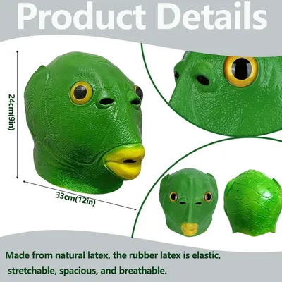 Image de Masque de poisson en latex, taille unique, idéal pour Halloween