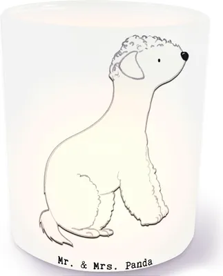 Produktbild von Mr. & Mrs. Panda Glas Windlicht Bedlington Terrier Lebensretter - Transparent - Geschenk, tischlicht, Kerzenhalter, aus, Teelichthalter