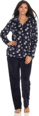 Produktbild von Wunderschöner Damen Hausanzug aus  in winterlichem Design - 291 216 97 951 ; marine , 44