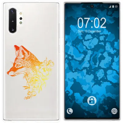 Produktbild von PhoneNatic Case kompatibel mit Samsung Galaxy Note 10+ Silikon-Hülle Floral Fuchs M1-2